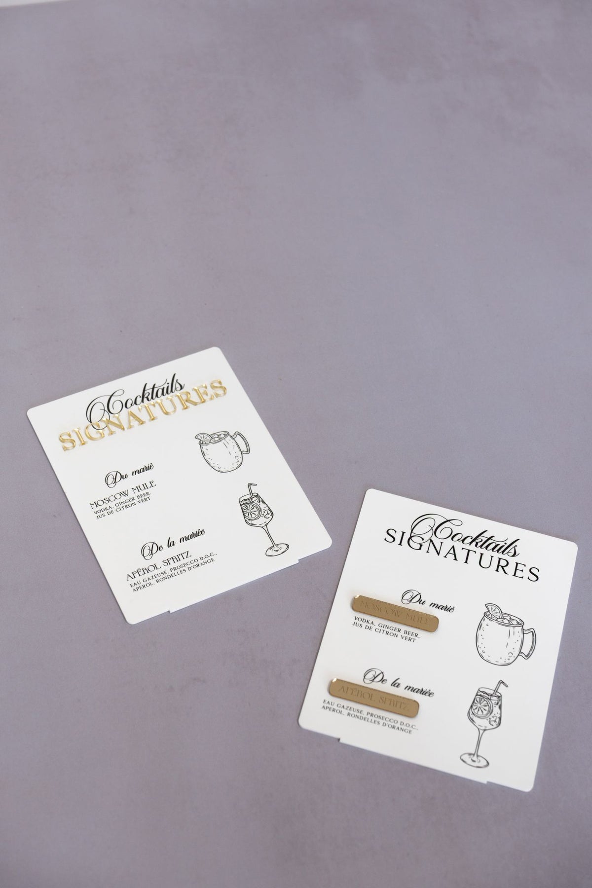 Duo de Cocktail Sign personnalisés